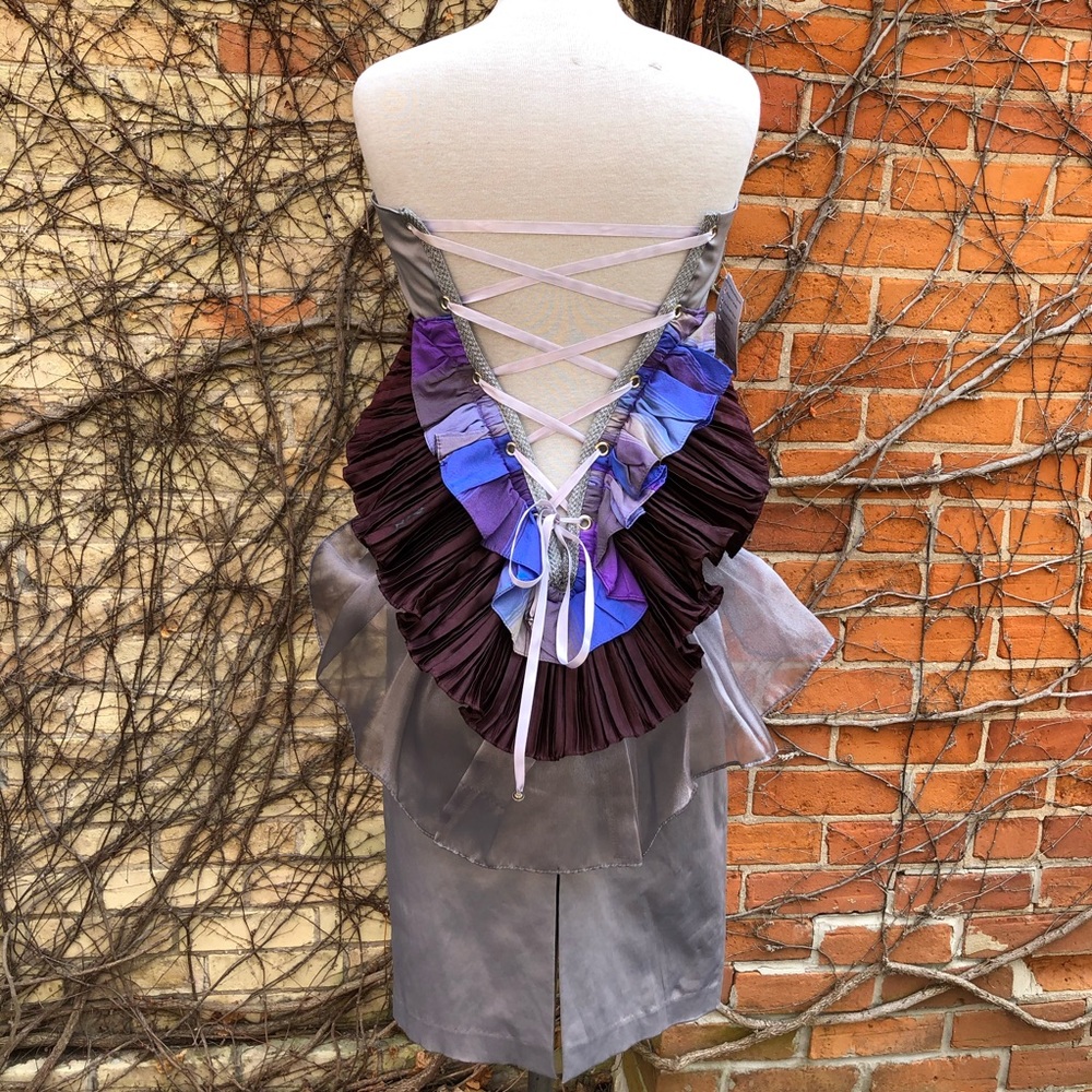 Layer Cake Dress EMBODY Purple Silver Upcycled XS